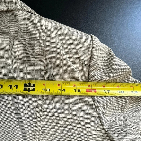 Kasper Blazer Women’s Size 12 Khaki Button 3/4 Flip Cuff Sleeve Corporate Preppy - Picture 10 of 14
